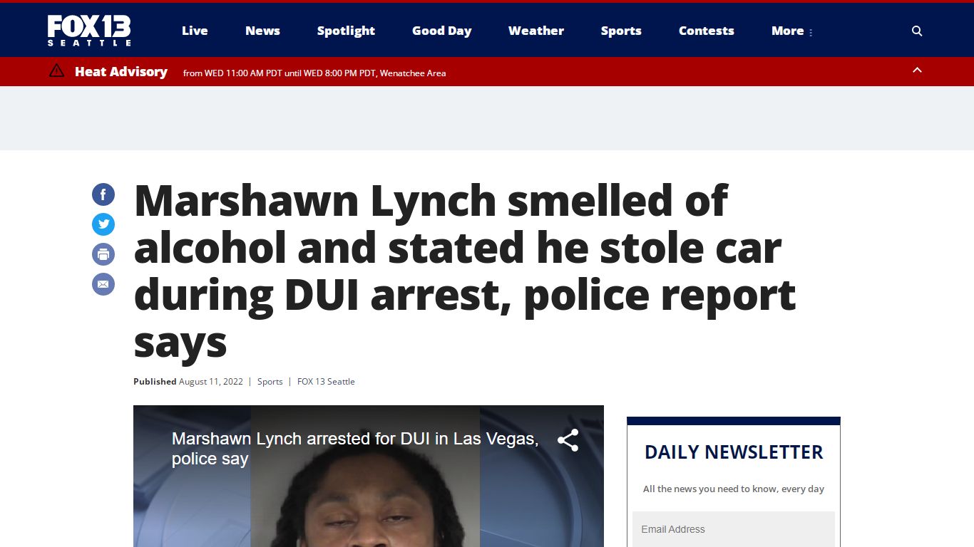 Marshawn Lynch smelled of alcohol and stated he stole car during DUI ...